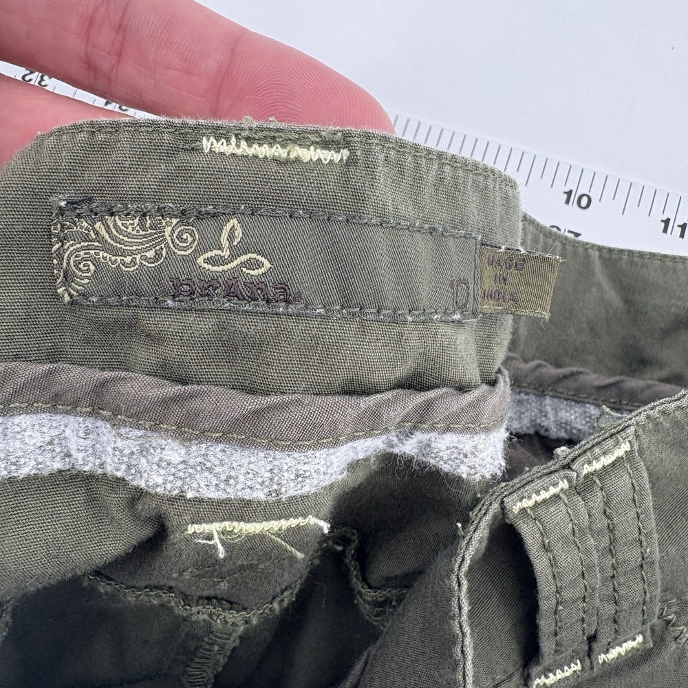 prAna Olive Green Cotton Capri Chino Pants Hiking Outdoor Women 10 - Picture 5 of 8